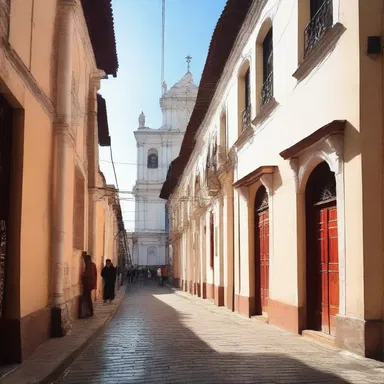 The church was located on a beautiful two-way street, symbolizing the balance between heaven and earth.