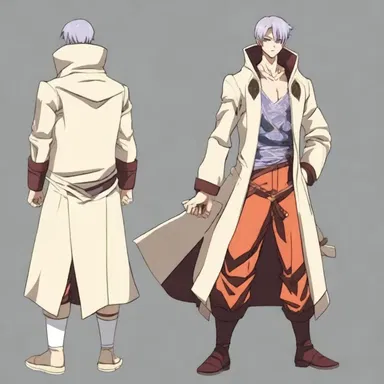 In the anime series, the protagonist often wears a banian as part of his distinctive outfit.