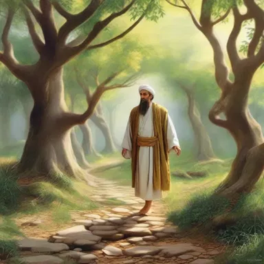 In the religious parable, the tangled path symbolized the struggles and trials a faithful person must overcome in their journey towards enlightenment.