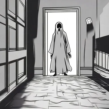 In the horror movie, the protagonist experiences a series of mischances, from encountering a ghost to getting trapped in a haunted house.