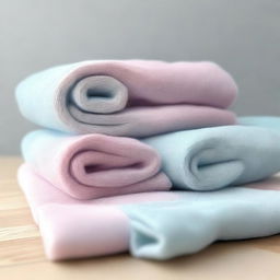 A perspective view of a pastel-colored towel