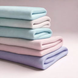 A perspective view of a pastel-colored towel