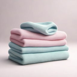 A perspective view of a pastel-colored towel