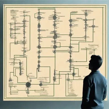 In the science fiction film, the protagonist deciphers a logic diagram to unlock a secret code.