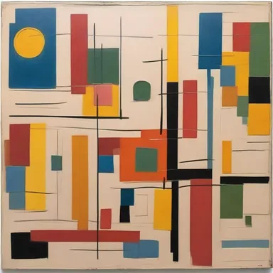 The artist incorporates a logic diagram into their abstract painting, giving it a sense of order and structure.