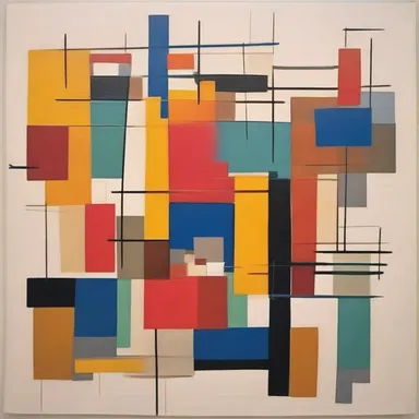 The artist incorporates a logic diagram into their abstract painting, giving it a sense of order and structure.