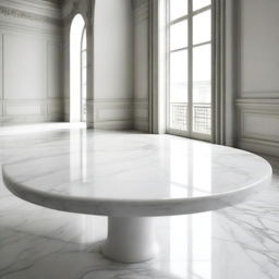 An image of a marble table viewed in perspective