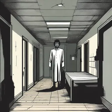 The protagonist found themselves trapped in a haunted sanatorium, surrounded by tormented spirits of the deranged inmates.