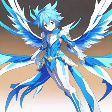 The anime character had vibrant blue cirrus on its body, giving it a unique and eye-catching appearance.