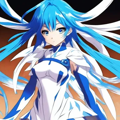 The anime character had vibrant blue cirrus on its body, giving it a unique and eye-catching appearance.
