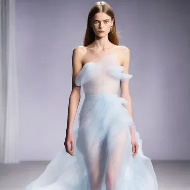 The fashion designer incorporated the image of a cirrus cloud into their latest collection, creating a dreamy and ethereal look.