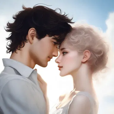 The main character stared into her lover's eyes, mesmerized by the delicate cirrus curls of his hair.