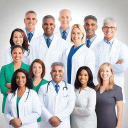 Generate an image of Dr. Jonathas' team, composed of diverse professionals working together.