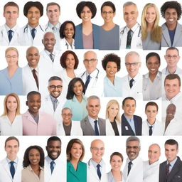 Generate an image of Dr. Jonathas' team, composed of diverse professionals working together.