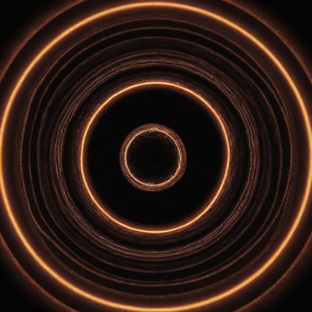 A highly detailed image of a zero point energy field, glowing with rings of pulsating energy.