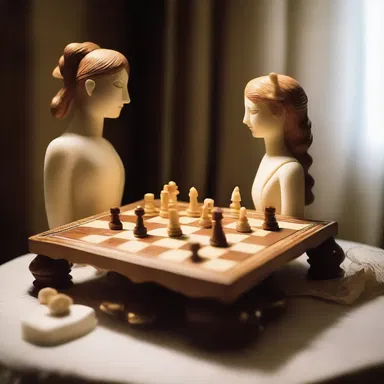 As a romantic gesture, Tim arranged a candlelit dinner for his girlfriend, and they played a game of chess using a beautifully carved ivory chess set.