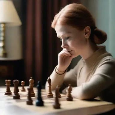 In the classic novel 'The Queen's Gambit', the protagonist, Beth, honed her chess skills by practicing with a vintage wooden chess set.