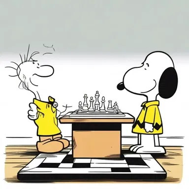 In the comic strip, Snoopy challenged Charlie Brown to a match of chess using a futuristic holographic chess set.