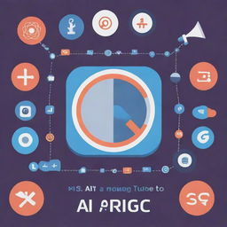 A graphic designed Instagram post themed on AI tools for SEO, featuring the tagline 'AI Magic tools for SEO'. Incorporate symbols of popular tools including GPT-3, Jasper, Keyword Insights, SEMrush SEO, Market Muse, Originality AI, Grammarly, and Yoast SEO. Also embed elements of AI and SEO themes.