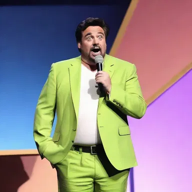 In his comedy routine, the comedian gave props to his imaginary friend for being the subject of his hilarious jokes.