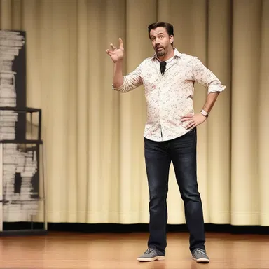 In his comedy routine, the comedian gave props to his imaginary friend for being the subject of his hilarious jokes.