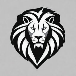 Design a logo for an esports team, the design concept being a black and white lion. Style it in a modern and dynamic manner, maintaining the balance between aggression and elegance.