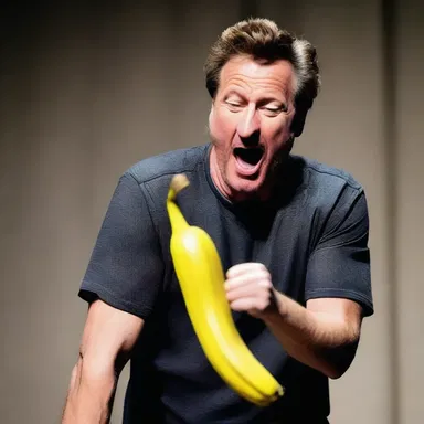 The comedian's shallow joke about a banana peel slipping incident made the crowd burst into laughter.