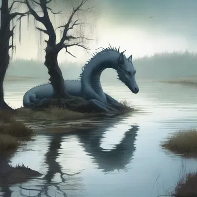 In the fantasy novel, the lake begins to shallow as the magical creatures drain its powers.