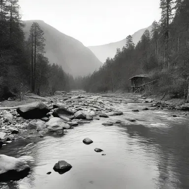 During the gold rush, many rivers in the area shallowed due to constant mining activities.