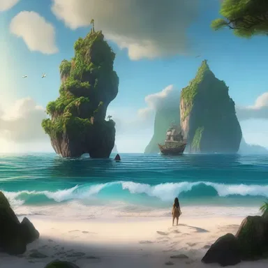 In the epic movie, the protagonist shallowed the sea to reach a hidden island, revealing a treasure beyond imagination.
