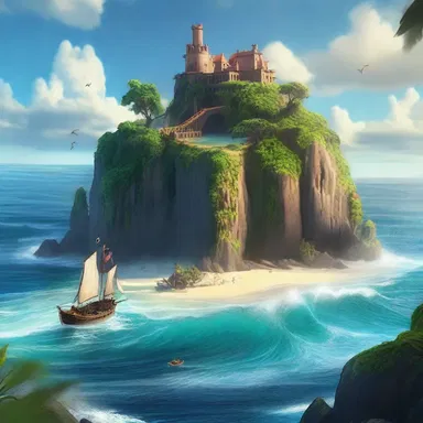 In the epic movie, the protagonist shallowed the sea to reach a hidden island, revealing a treasure beyond imagination.