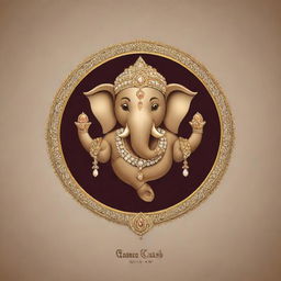 Create a luxurious logo featuring an elegant representation of Lord Ganesha, adorned with sophisticated jewelry. The color palette should enhance the ambiance of luxury and sophistication