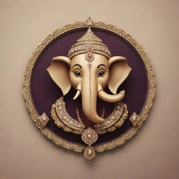 Create a luxurious logo featuring an elegant representation of Lord Ganesha, adorned with sophisticated jewelry. The color palette should enhance the ambiance of luxury and sophistication