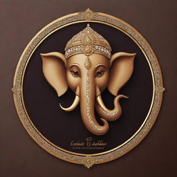 Create a luxurious logo featuring an elegant representation of Lord Ganesha, adorned with sophisticated jewelry. The color palette should enhance the ambiance of luxury and sophistication