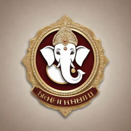 Modify the previous image by incorporating the text 'Shri Ganesh Jewellers' into the logo, maintaining the overall luxurious and sophisticated design