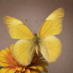 A yellow butterfly, radiating warmth and love, embodying the essence of a mother.