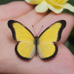 A graceful yellow butterfly signifying the warmth, love, and nurturing personality of a mother.