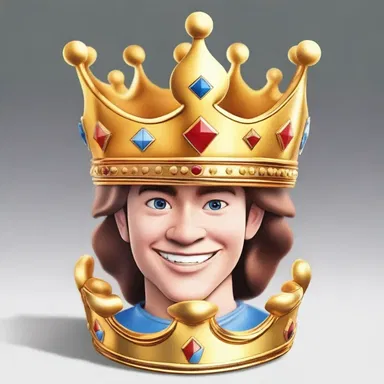 The cartoon character's crown was engilded to make it look more majestic and impressive.