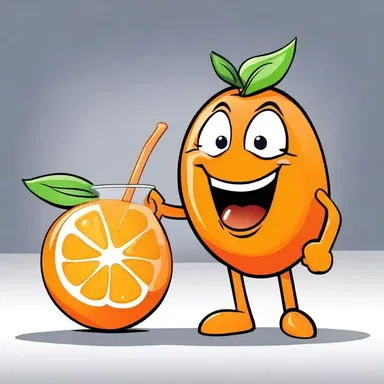 In the cartoon, the character squeezed out all the juice from the orange.