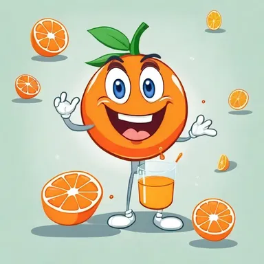 In the cartoon, the character squeezed out all the juice from the orange.