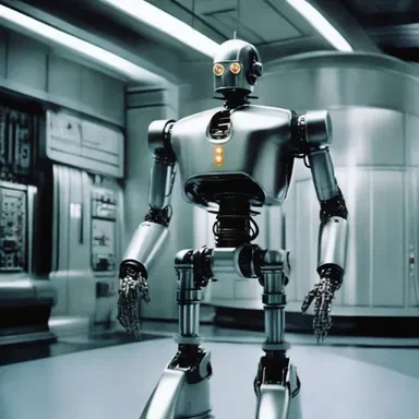 The robot in the science fiction movie squeezed out the fuel from the spaceship to power itself.