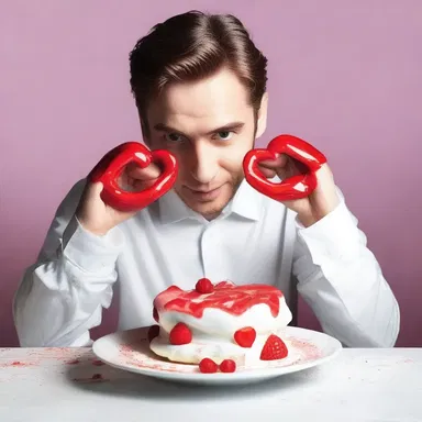 He gently squeezed out a dollop of whipped cream onto the dessert, creating a heart shape to surprise his partner.
