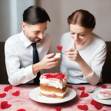 He gently squeezed out a dollop of whipped cream onto the dessert, creating a heart shape to surprise his partner.