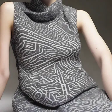 The designer was able to squeeze out intricate patterns on the fabric using a printing technique.