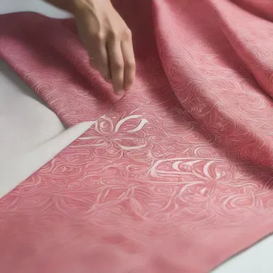 The designer was able to squeeze out intricate patterns on the fabric using a printing technique.