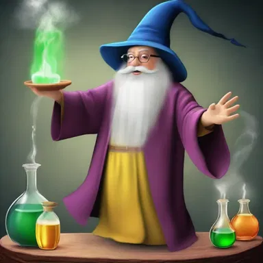 The wizard had the power to squeeze out magical potions from thin air.
