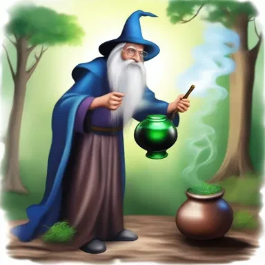 The wizard had the power to squeeze out magical potions from thin air.