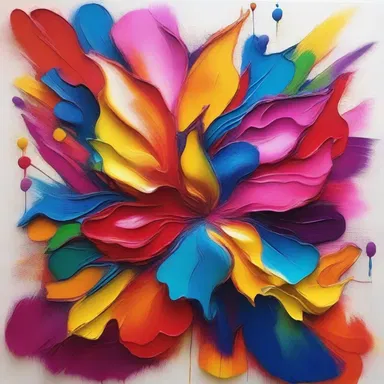 The artist used various techniques to squeeze out the vibrant colors on the canvas and create a mesmerizing masterpiece.