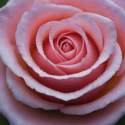 A vibrant, beautifully detailed close-up of a dew-kissed rose in full bloom, its petals catching the soft morning sunlight.