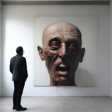 The artist captured the fear in his subject's eyes, showcasing a profound respect for the human experience.